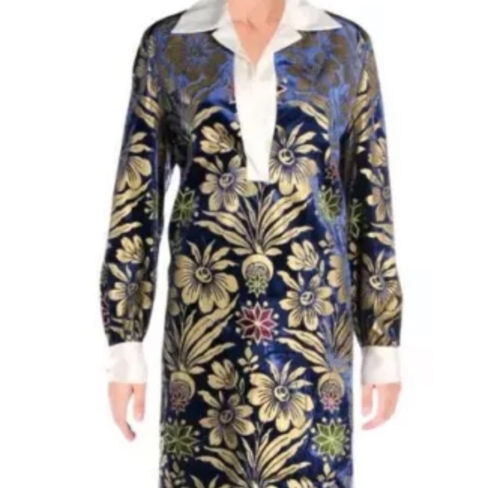 NWT Tory Burch Thelma Navy Velvet Dress Size 2